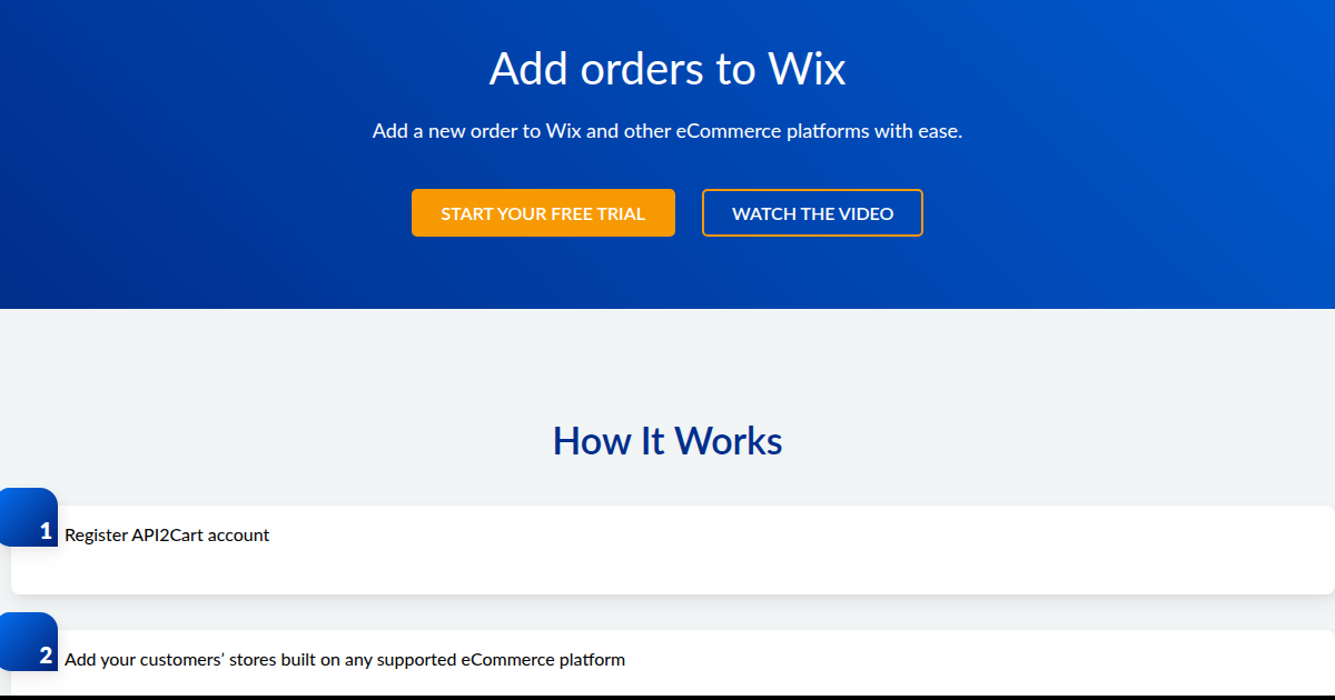 Add Orders to Wix - API2Cart - Unified eCommerce API