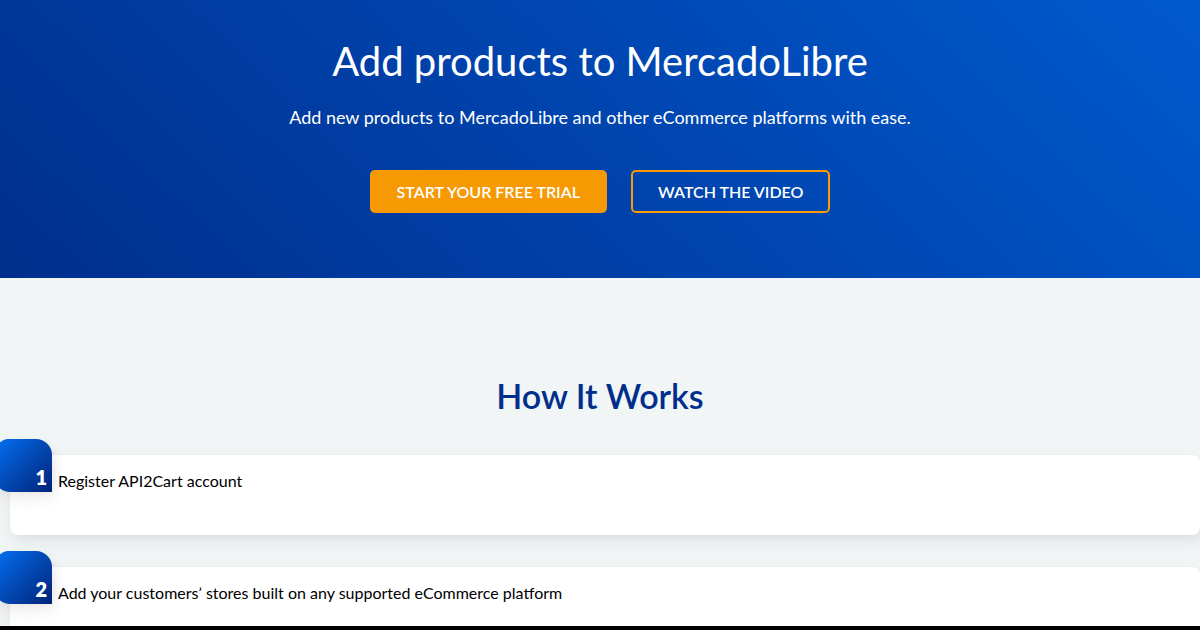 Add Products to MercadoLibre - API2Cart - Unified eCommerce API