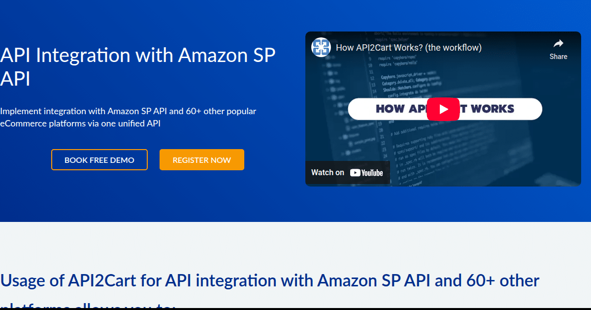 API Integration with Amazon SP API - API2Cart - Unified eCommerce API