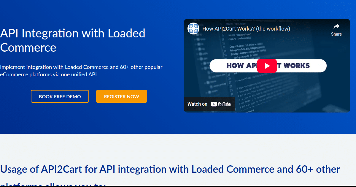 API Integration with Loaded Commerce - API2Cart