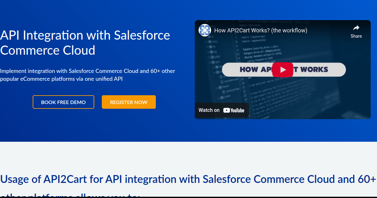 API Integration with Salesforce Commerce Cloud - API2Cart