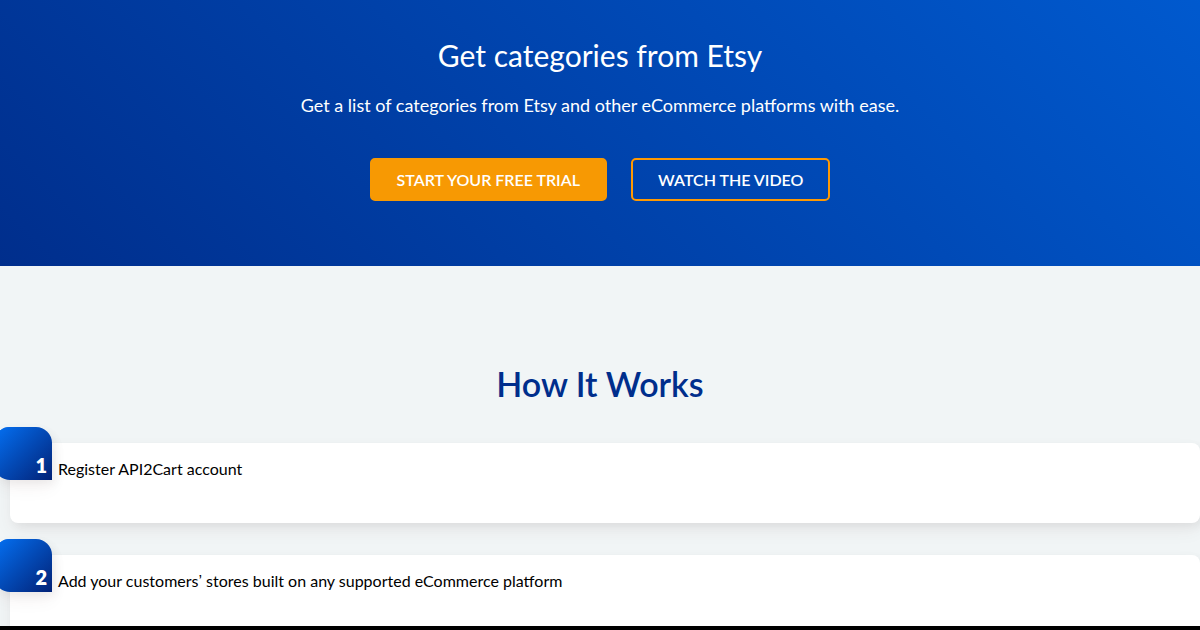 Get Categories from Etsy - API2Cart - Unified eCommerce API