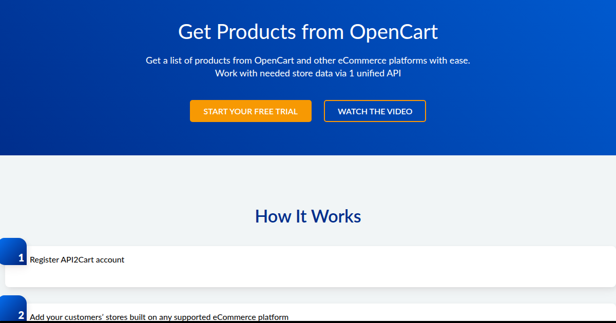 Get Products from OpenCart - API2Cart - Unified eCommerce API