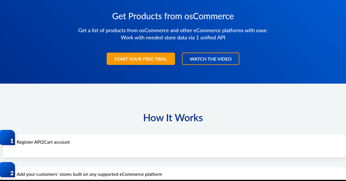 Get Products from osCommerce - API2Cart - Unified eCommerce API