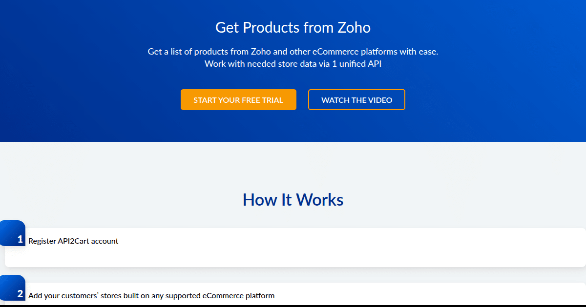 Get Products from Zoho - API2Cart - Unified eCommerce API