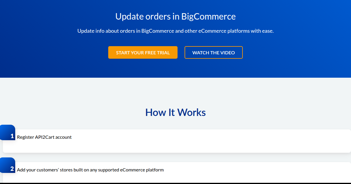 Update Orders in BigCommerce - API2Cart - Unified eCommerce API