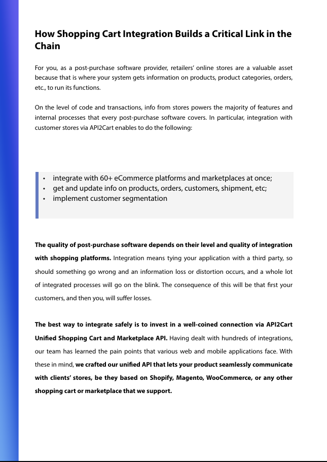 Post-Purchace API Integration