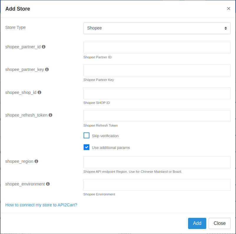 How to connect Shopee to API2Cart