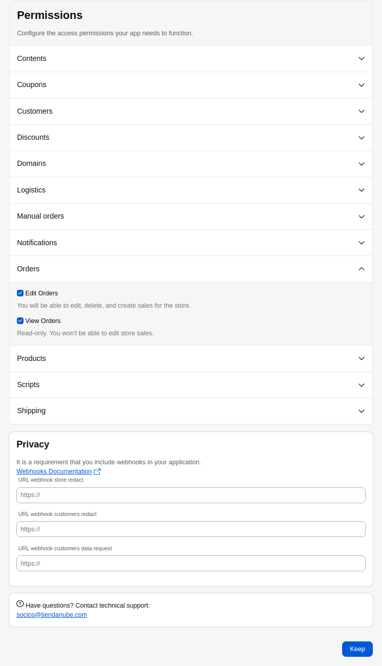How to connect Tiendanube to API2Cart