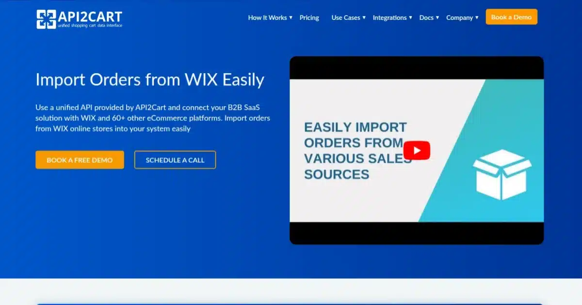 Import Orders from WIX Easily - API2Cart - Unified eCommerce API