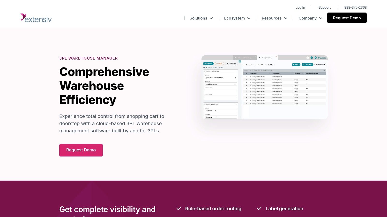 Extensiv Warehouse Manager (formerly 3PL Central)
