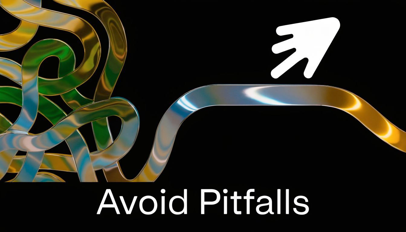 A 3D metallic ribbon flowing from a tangle into a straight line near an arrow icon.